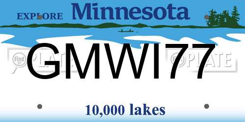 GMWI77 Minnesota License Plate