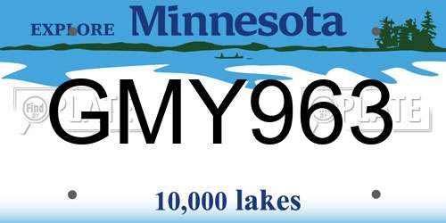 GMY963 Minnesota License Plate