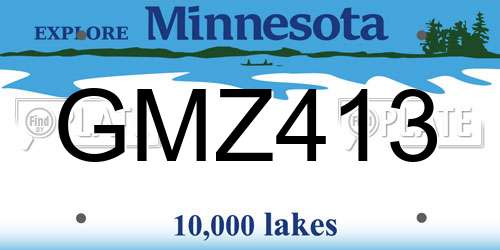 GMZ413 Minnesota License Plate
