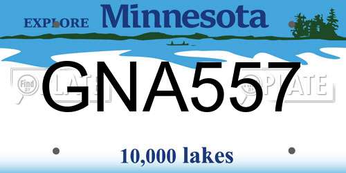 GNA557 Minnesota License Plate