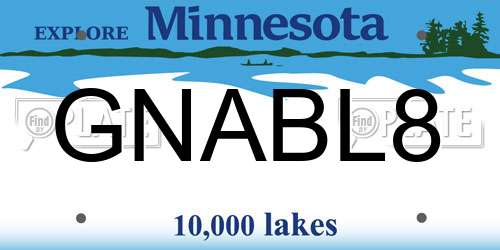 GNABL8 Minnesota License Plate