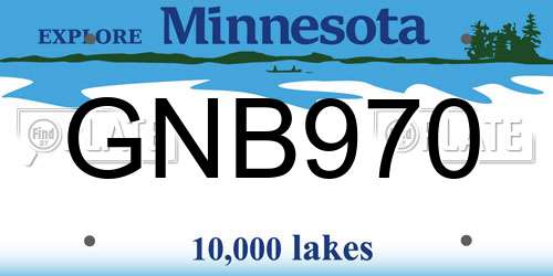 GNB970 Minnesota License Plate