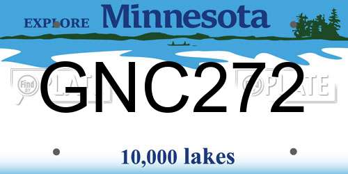 GNC272 Minnesota License Plate