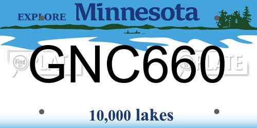 GNC660 Minnesota License Plate