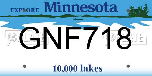 GNF718 Minnesota License Plate