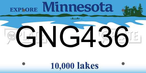 GNG436 Minnesota License Plate