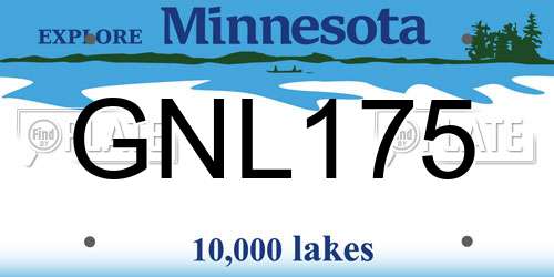 GNL175 Minnesota License Plate