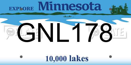 GNL178 Minnesota License Plate