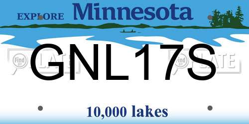 GNL17S Minnesota License Plate