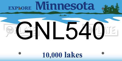 GNL540 Minnesota License Plate