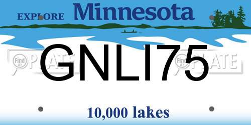 GNLI75 Minnesota License Plate