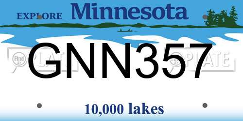 GNN357 Minnesota License Plate