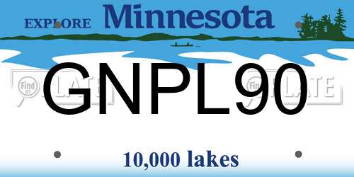 GNPL90 Minnesota License Plate