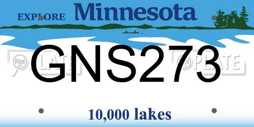 GNS273 Minnesota License Plate
