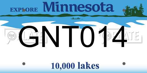 GNT014 Minnesota License Plate