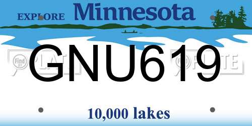 GNU619 Minnesota License Plate