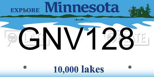 GNV128 Minnesota License Plate