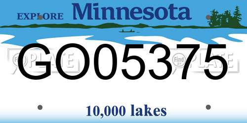 GO05375 Minnesota License Plate