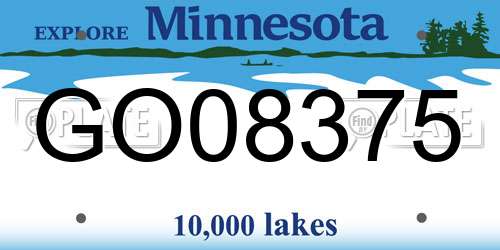 GO08375 Minnesota License Plate