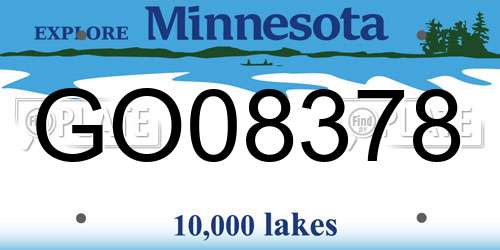 GO08378 Minnesota License Plate