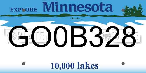 GO0B328 Minnesota License Plate