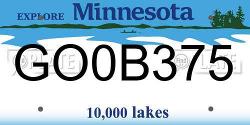 GO0B375 Minnesota License Plate