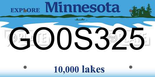 GO0S325 Minnesota License Plate