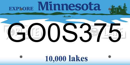 GO0S375 Minnesota License Plate