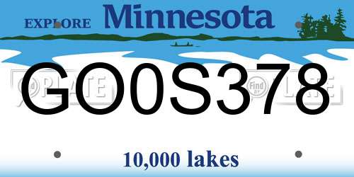 GO0S378 Minnesota License Plate