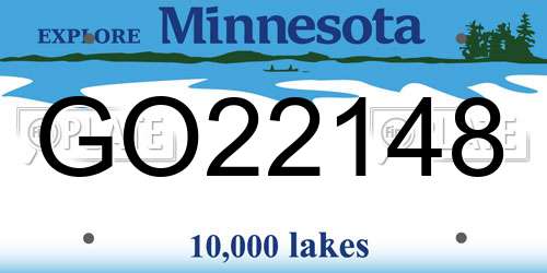 GO22148 Minnesota License Plate