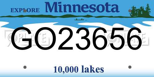 GO23656 Minnesota License Plate