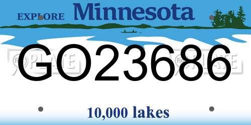 GO23686 Minnesota License Plate