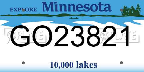 GO23821 Minnesota License Plate