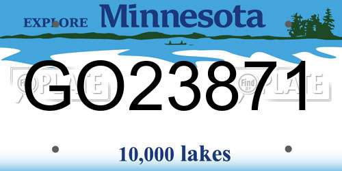 GO23871 Minnesota License Plate