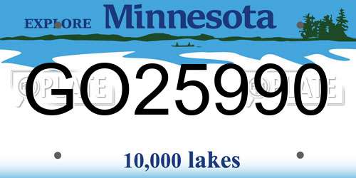 GO25990 Minnesota License Plate