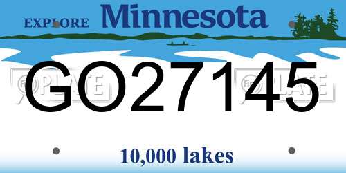 GO27145 Minnesota License Plate