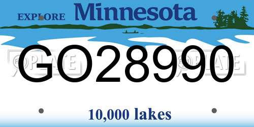 GO28990 Minnesota License Plate