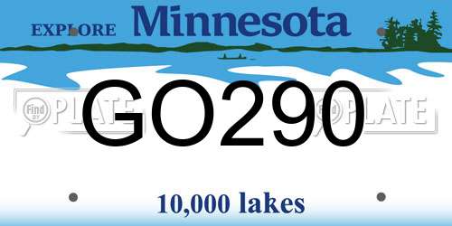 GO290 Minnesota License Plate
