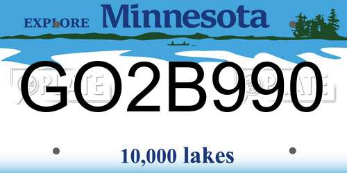GO2B990 Minnesota License Plate