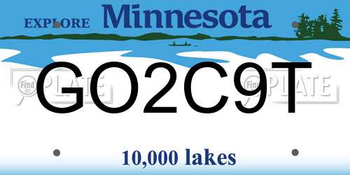GO2C9T Minnesota License Plate