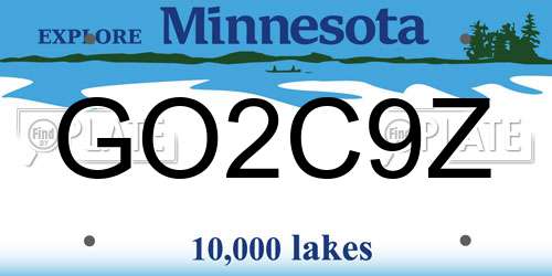 GO2C9Z Minnesota License Plate