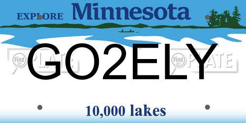 GO2ELY Minnesota License Plate