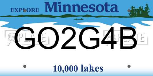 GO2G4B Minnesota License Plate