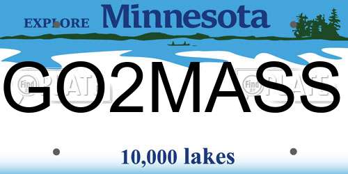 GO2MASS Minnesota License Plate