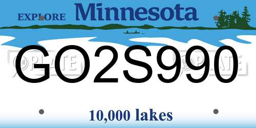 GO2S990 Minnesota License Plate