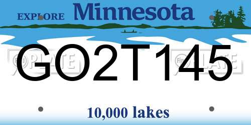 GO2T145 Minnesota License Plate