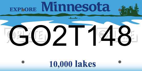 GO2T148 Minnesota License Plate