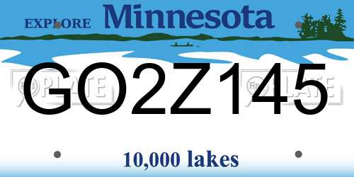 GO2Z145 Minnesota License Plate