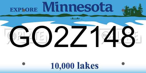 GO2Z148 Minnesota License Plate