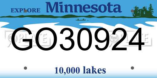 GO30924 Minnesota License Plate
